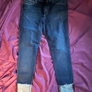 Joe's Jeans Blue Ankle Cropped Denim with Cuffed Hem